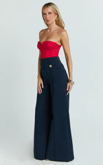 Brigitte Bodysuit - Sweetheart Paneled Bodysuit in Red