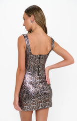 Lets Go Mini Dress ~ Metallic Snake