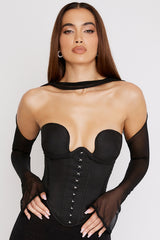 black structured corset