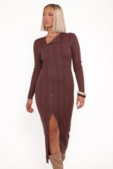 Valia Midi Dress - Espresso
