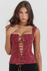 merlot floral corset