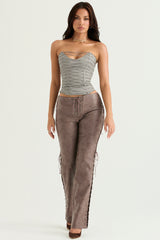 smoke lace up corset