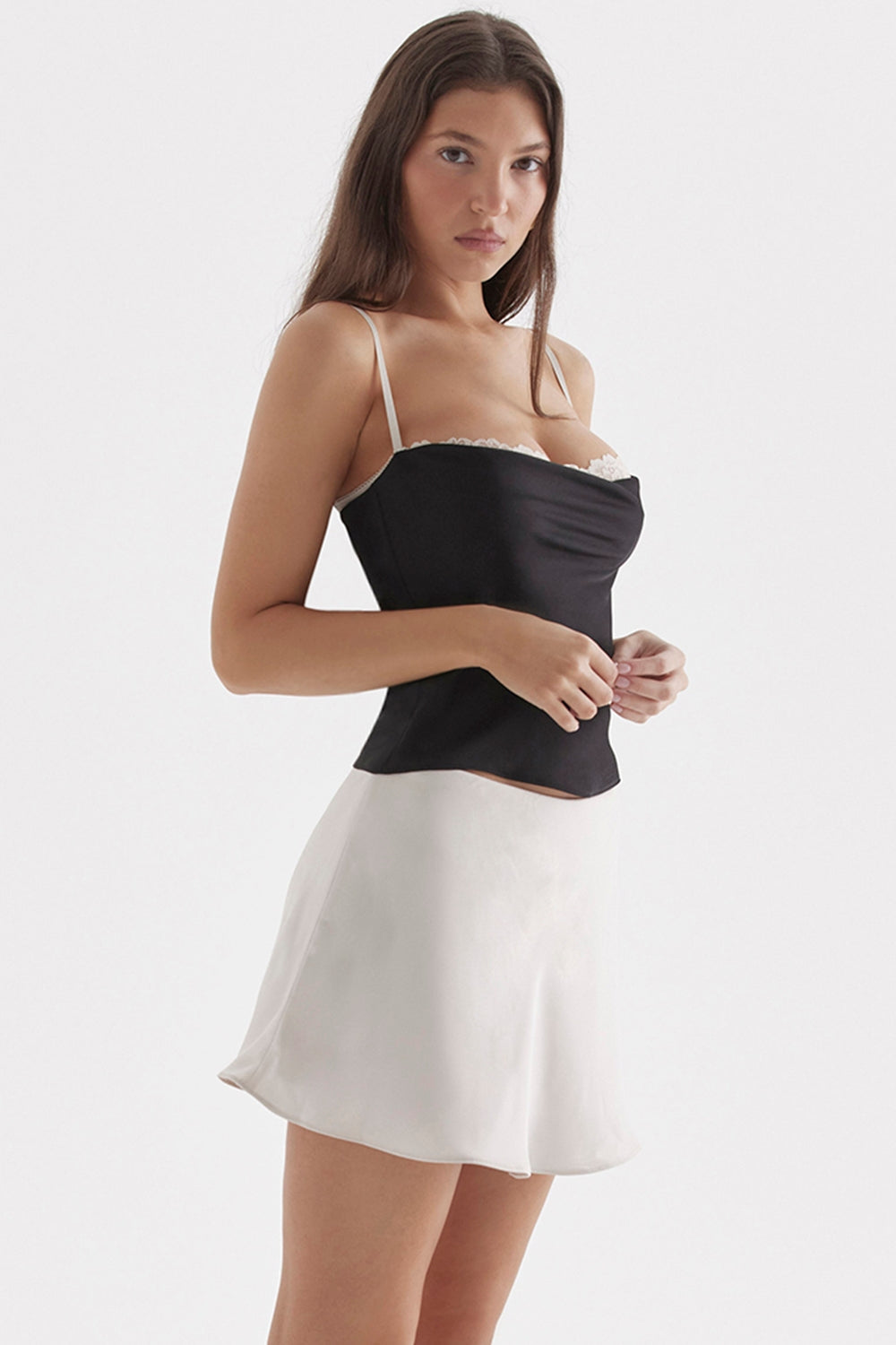 off white mini skirt