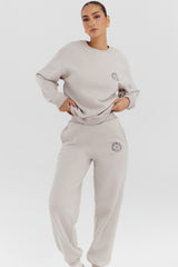 cloud cotton fleece-back crew neck sweatshirt
