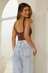 Gentle Power Lace Bodysuit Brown