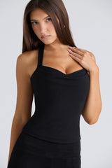 black halter neck corset top
