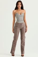 smoke lace up corset