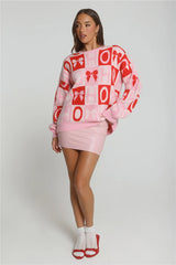 Holiday Spark Knit Sweater Pink