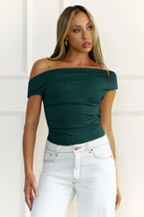 BASE Contour Baseline Off Shoulder Top Green