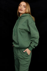moss cotton fleece-back oversized hoodie