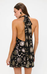 Lisa Mini Dress ~ Celestial Shimmer Chiffon