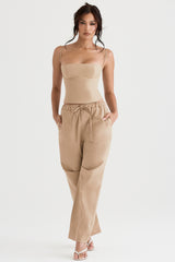camel structured corset