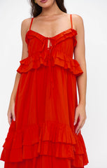 Freya Maxi Dress ~ Rouge Red Voile
