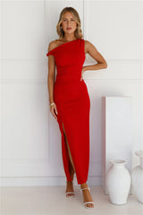 Move Me Off Shoulder Maxi Dress Red