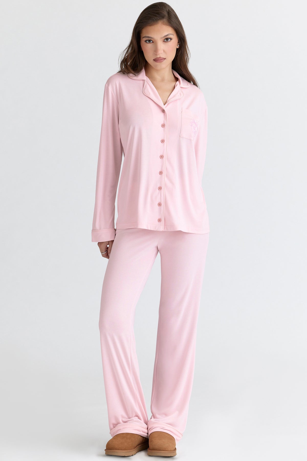 pink soft modal pajama set