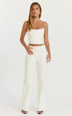 Pietra Top - Strapless Structured Top in White