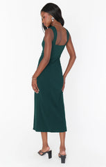 Eden Midi Dress ~ Emerald Stretch