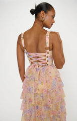 Katarina Maxi Dress ~ Pale Yellow Blooms
