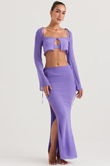 violet cutout maxi skirt