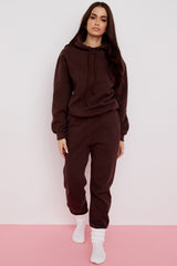 chocolate cotton fleece-back oversized hoodie