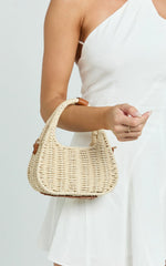 Makayla Bag - Straw Crossbody Bag in Natural
