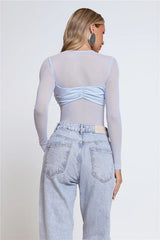 Self Love Club Long Sleeve Bodysuit Blue