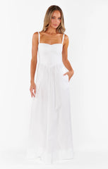 Dixie Maxi Dress ~ White Poplin