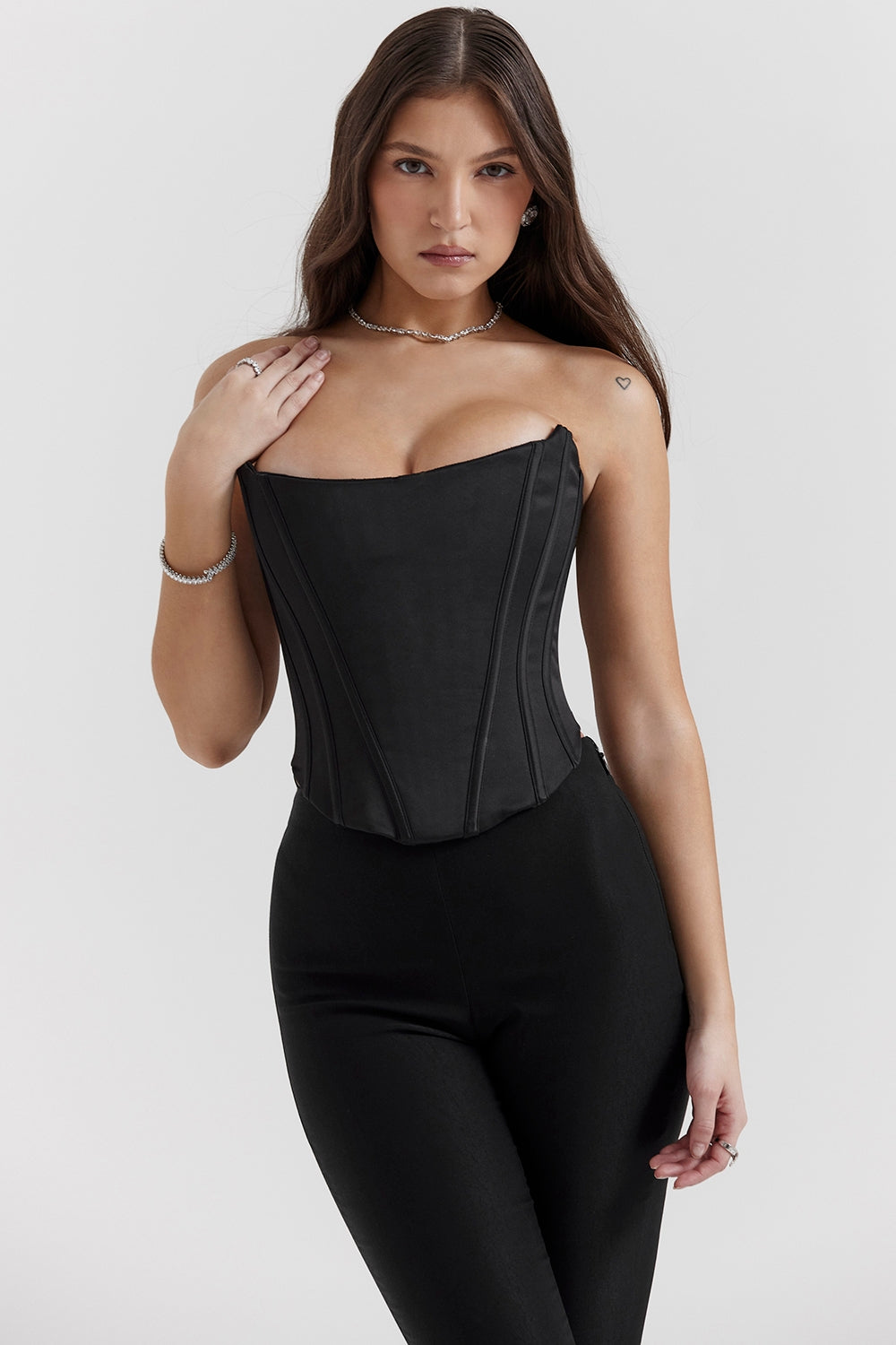 black lace back corset