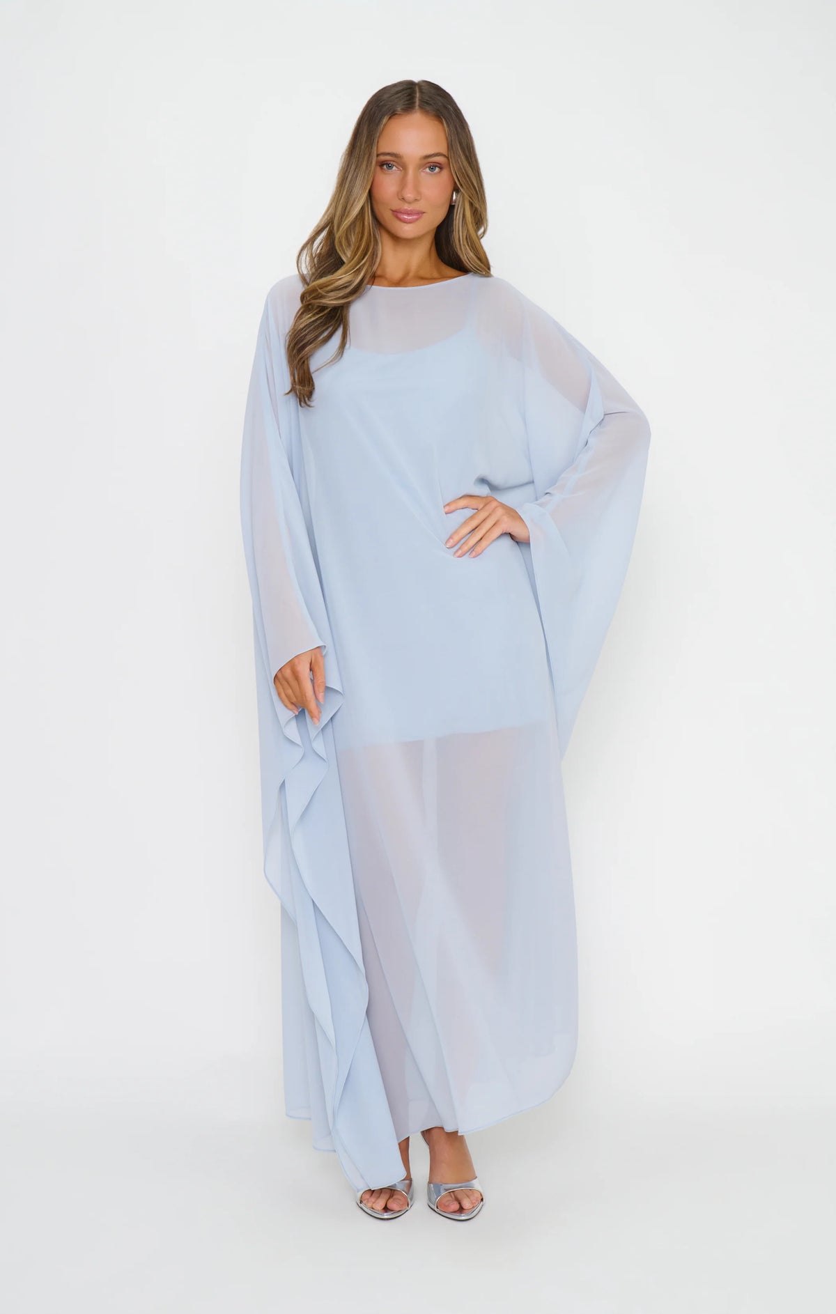 Olsen Maxi Dress ~ Steel Blue Chiffon