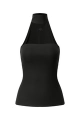 BASE Contour Reverse Halter Top Black