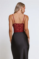 Promise Please Lace Bodysuit Burgundy