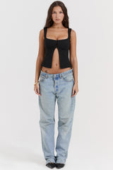 black lace trim top