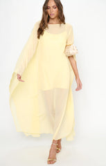 Olsen Maxi Dress ~ Pale Yellow Chiffon