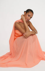 Dalia Maxi Dress ~ Cantaloupe Luxe Satin