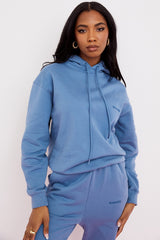 azure cotton fleece-back oversized hoodie