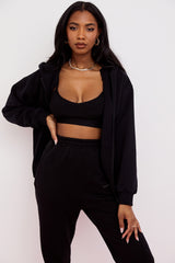 ink cotton fleece-back zip through hoodie