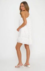 Wonder Mini Dress ~ White Daisy Burnout
