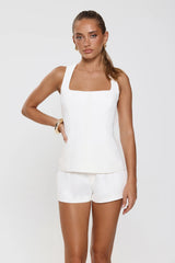 Minimalist Vibe Tailored Top White