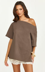 Ruby Top - shirt in Chocolate
