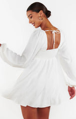 Marianna Mini Dress ~ White Clip Butterfly