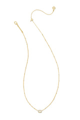 Mini Elisa Gold Satellite Short Pendant Necklace Ivory Mother Of Pearl