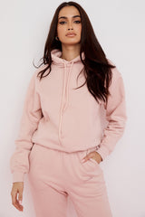 blush cotton fleece-back oversized hoodie