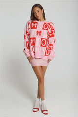 Holiday Spark Knit Sweater Pink