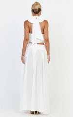 Melanie Top - Halter Neck Top in Cream